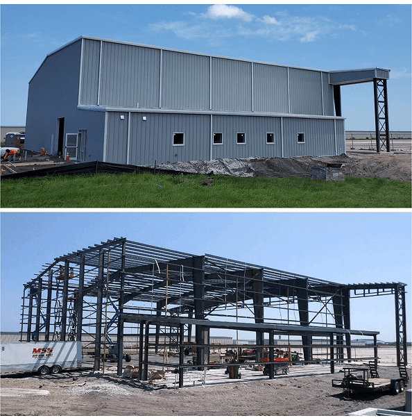 Partially constructed industrial building structure