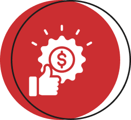 Financial success icon with thumbs up