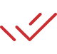 Red check mark on black background